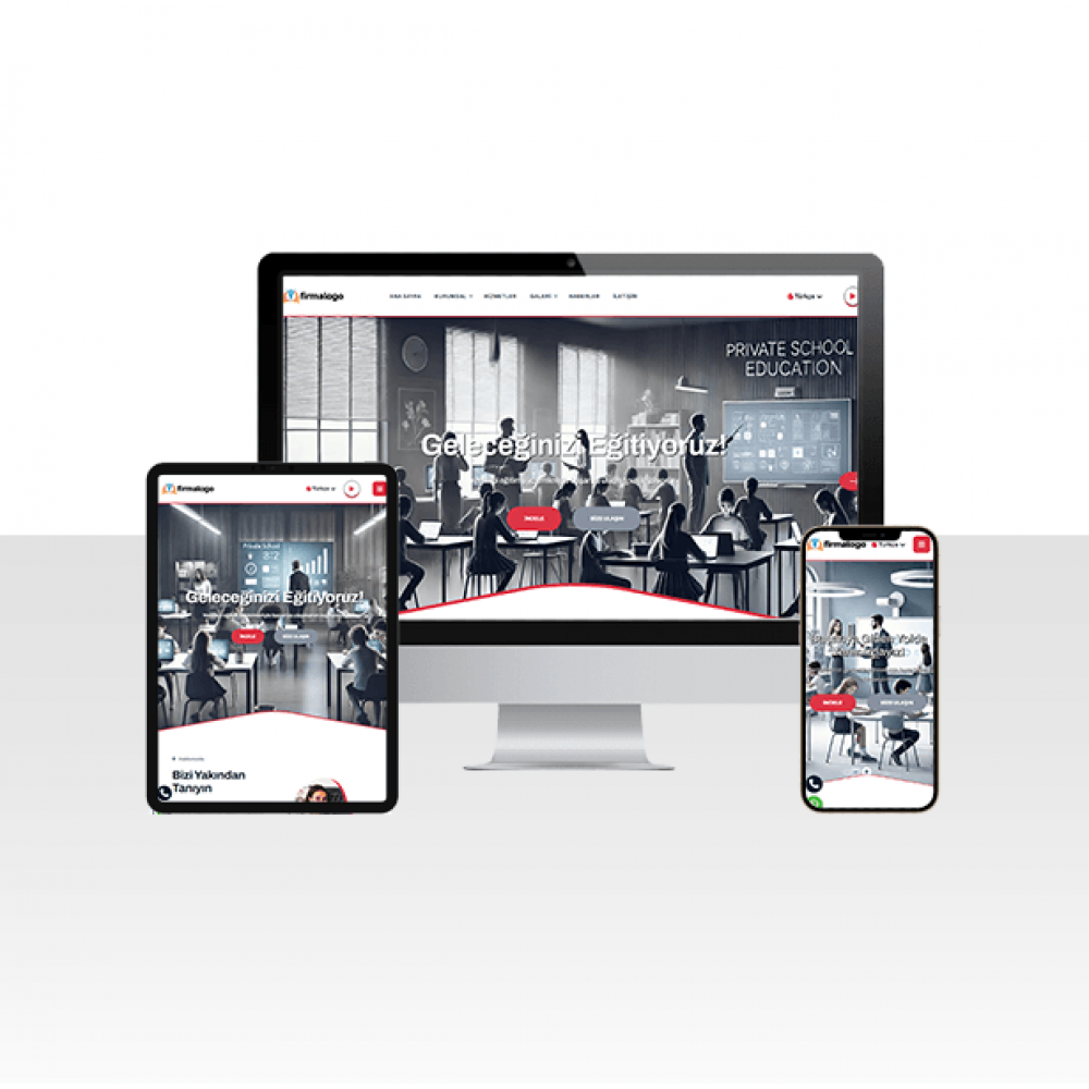 Hazır Özel Eğitim / Kolej ve Kurs Web Sitesi Paketi - Edu